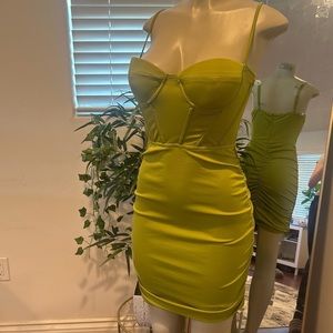 Corset top tight fitted green dress